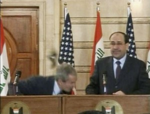 Following the incident of an Iraqi reporter threw his shoe at President Bush, the president was asked if he heard what the reporter had shouted, he responded \"I didnt understand what he was saying, but I did see his sole.\" :)