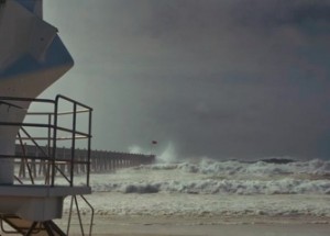 Waves kicked up by Hurricane Ike at Pensacola Beach Pier