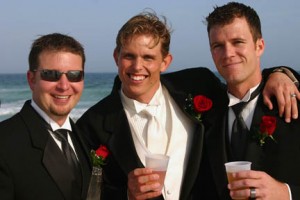 Photo taken by me at Greg\'s (center) wedding, with Jamie (right) and Danny (left)