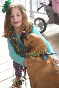 Jack trying to steal a kiss during the Mardi Paws celebration at Sandestin, FL