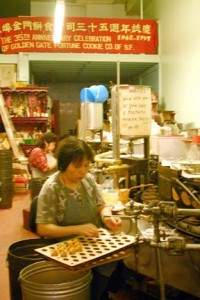 The San Francisco Fortune Cookie Factory, and if you can't read the sign it basically says - Photos, 50 cents - which I happily paid
