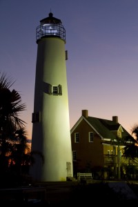 The St. George lighthouse was relocated from the West End of the Island where it had collapsed from hurricanes in 2005. The locals gathered all of the bricks, and using the original plans rebuilt the lighthouse where it now stands in the center of the island activity.