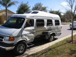 This is the photo I got back from Bob at RV Collision and Restoration in Clermont, Florida. That is a major collision!