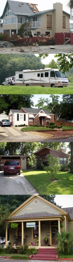From top to Bottom: Panferio home destroyed by Hurricane Ivan, Devilliers house in North Hill, house on Moreno just outside of North Hill, and finally our current home on Davis in Old East Hill.