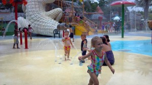 Nora playing at the splash pad area (a.k.a. Cool Zoo) at the Audubon Zoo