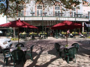 The outdoor seating of Spot of Tea, and the interior was just as unique.